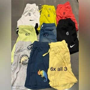 Boys Shorts Nike Gap H&M Bundle Small 6x 6/7, Black Denim Neon Bright Gecko